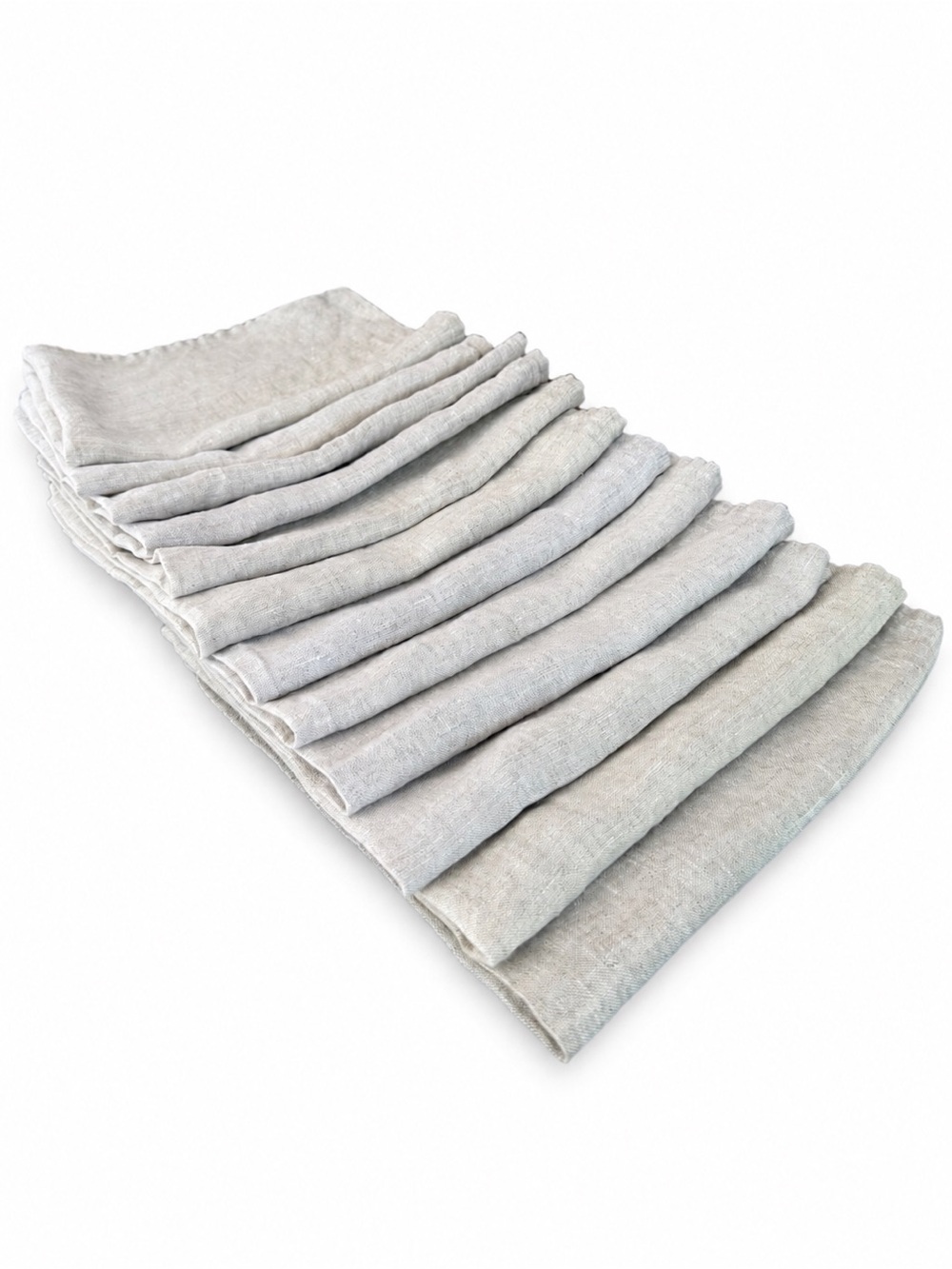 Solino Home Athena Linen Napkins Set of 12 Light Natural 20x20 Neutral